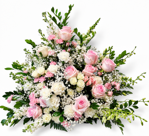 Douce Sympathie – Arrangement funéraire pastel