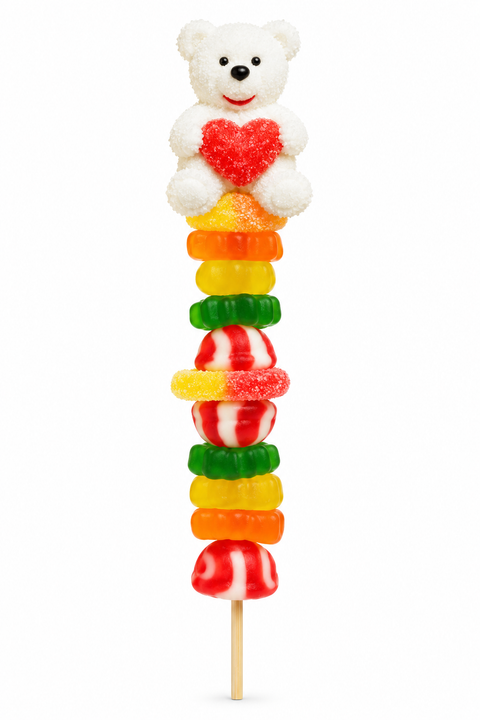 Brochette de bonbons Valentine Allison’s – Gummy Kabob Ourson blanc