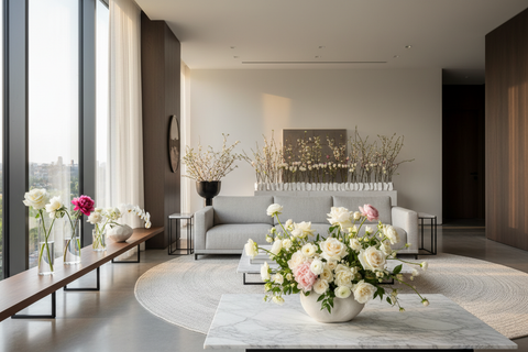 Décor & arrangements floral dans une maison contemporaire 