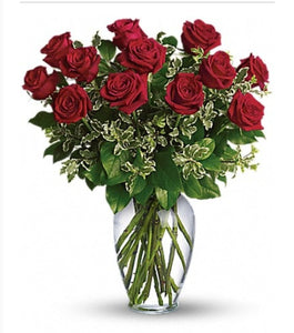 Douzaine de roses rouges (sans vase)